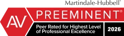 Martindale-Hubbell AV Preeminent Peer Rated badge — highest level of professional excellence